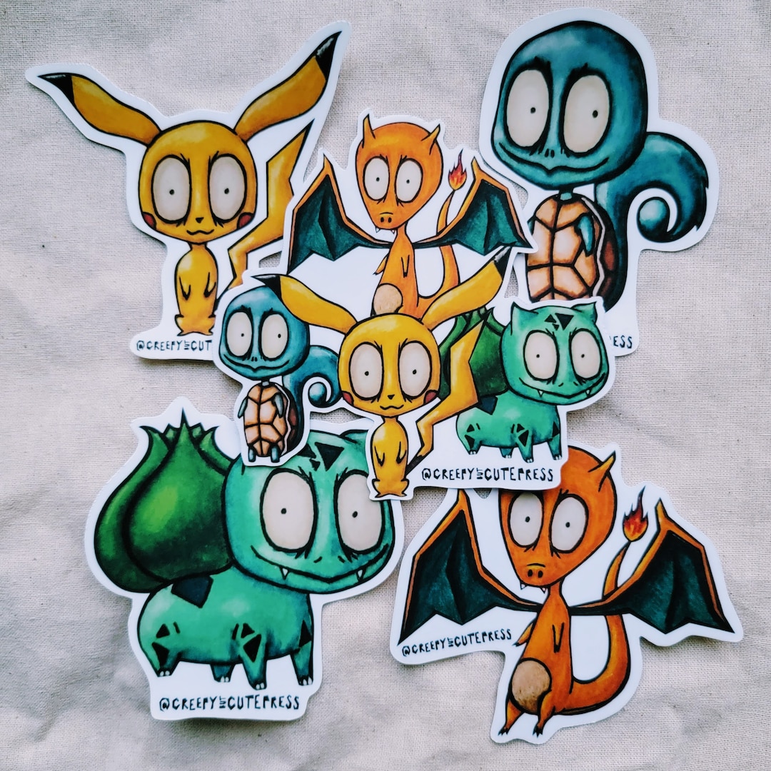 Grumpy Pokemon Sticker Creepy Pokemon Stickers - Etsy
