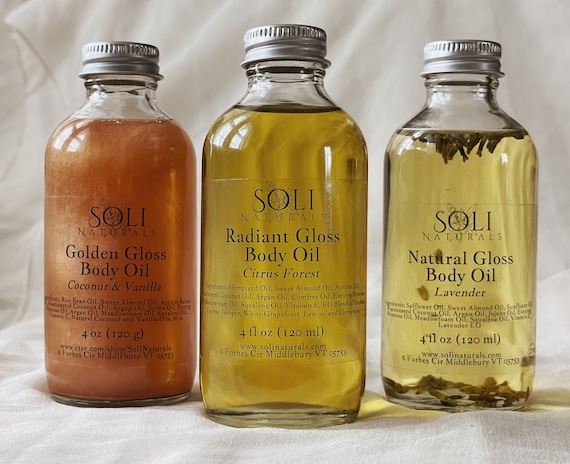 Natural Body Oils: Luxurious- Nourishing- Moisturizing- Quick Absorbing Body Oil- Lavender- Coconut & Vanilla Shimmer- Radiant