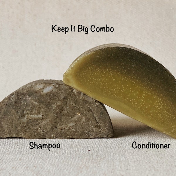 Keep It Big: Shampoo and Conditioner Bars for Fine or Oily Hair, No Lye, Plastic Free Hair Care, 1 oz & 2.5 oz sets