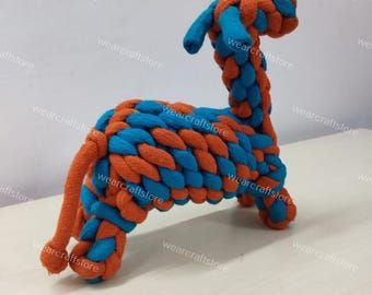 Juguete para perros de cuerda hecho a mano, duradero, para masticar y tirar, de algodón trenzado, juguete interactivo para mascotas para lanzar y recoger.