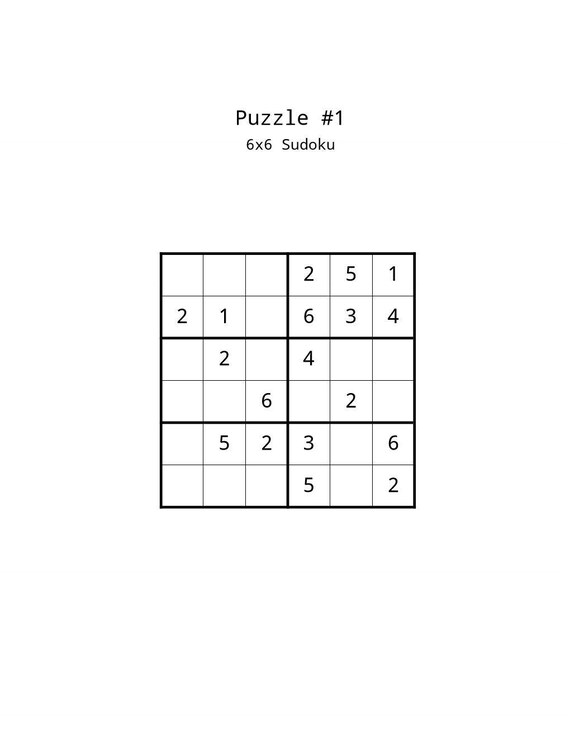1500 6x6 sudoku puzzles vol 2 etsy denmark
