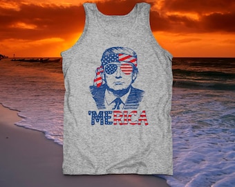 Camiseta sin mangas patriótica Trump 'Merica / Día de la Independencia del 4 de julio