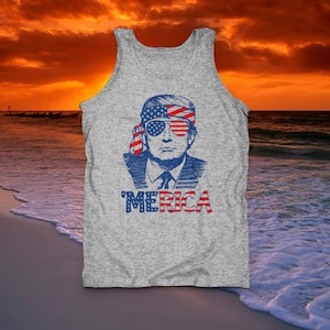 Trump 'Merica-tanktop, Independence Day-tanktop, 4 juli-tanktop, patriottische tanktop