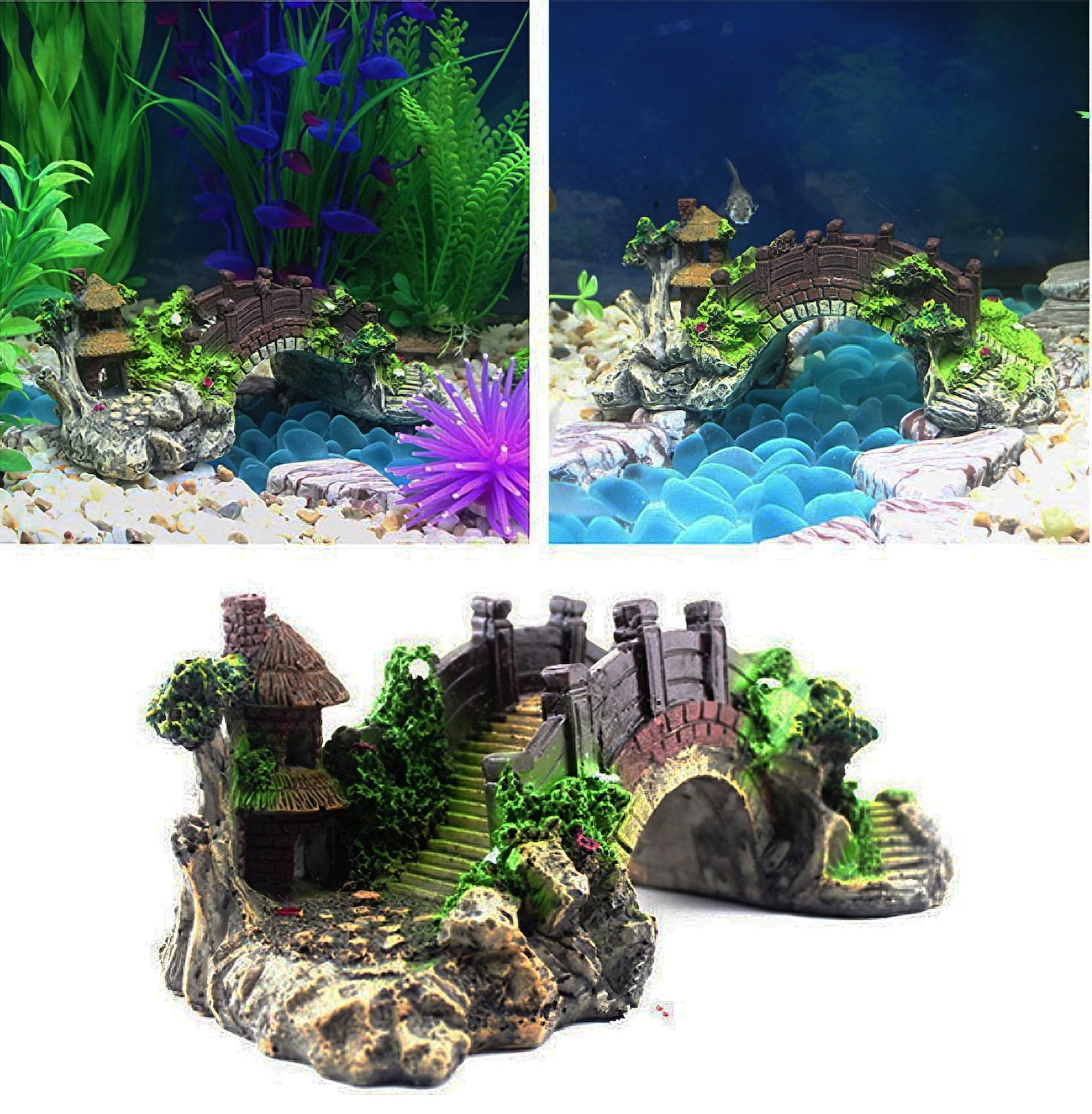AquariumFish Tank Vintage Decor Bridge Landscape Ornaments Etsy