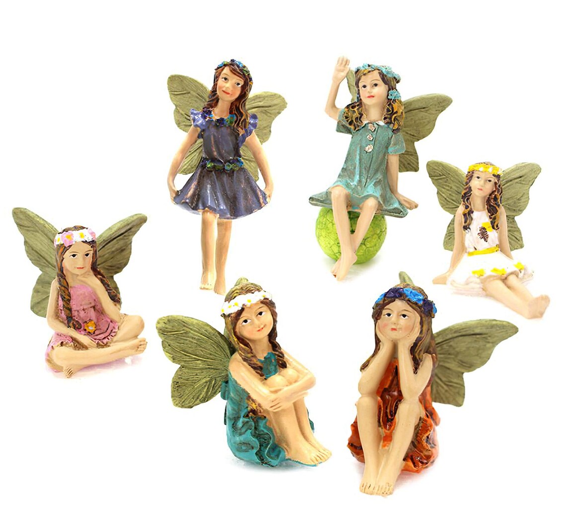 6Pcs Miniature Fairies Statue Figurines home Decor Etsy