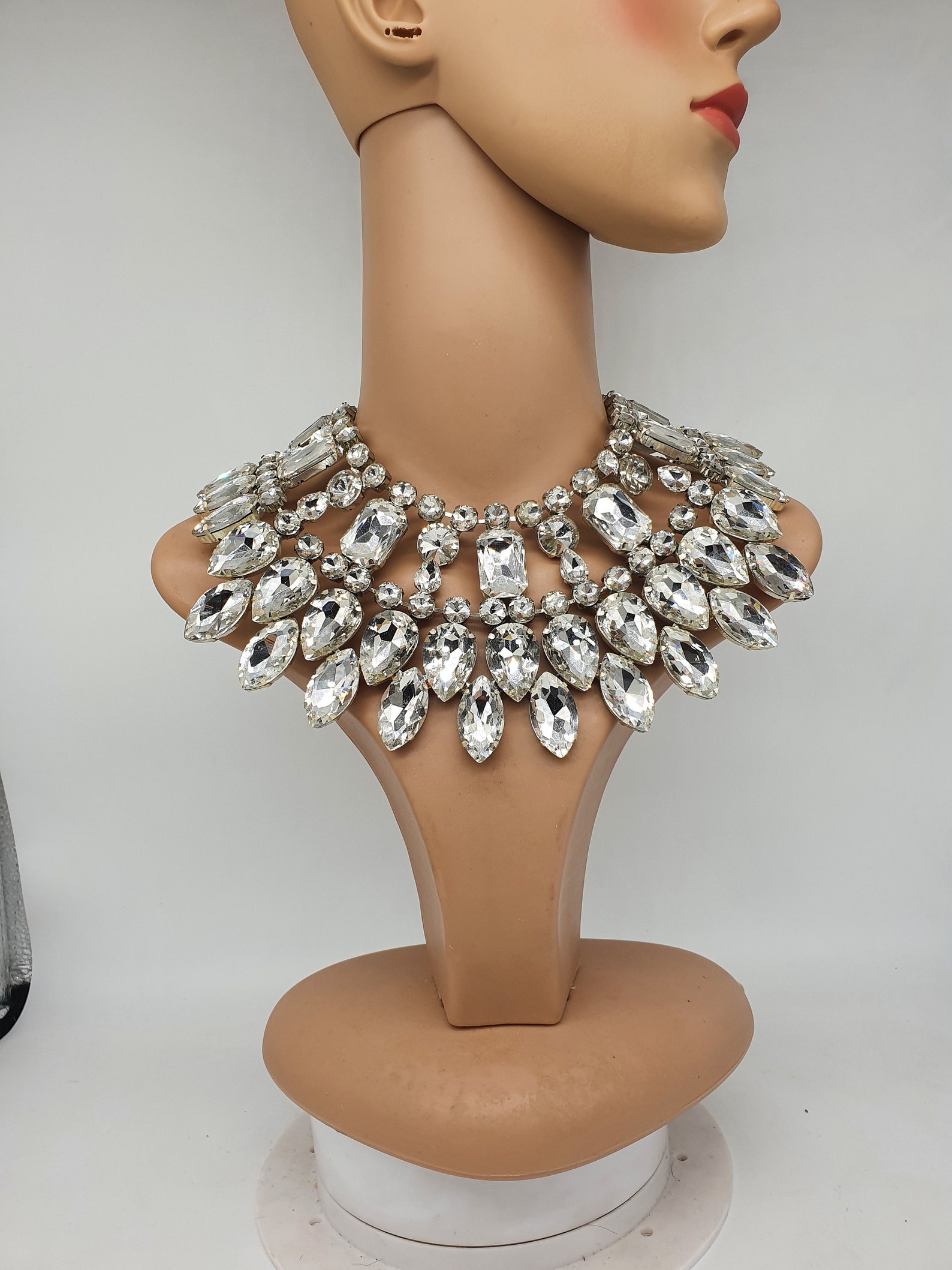 Drag Queen jewellery statement clear necklace Etsy