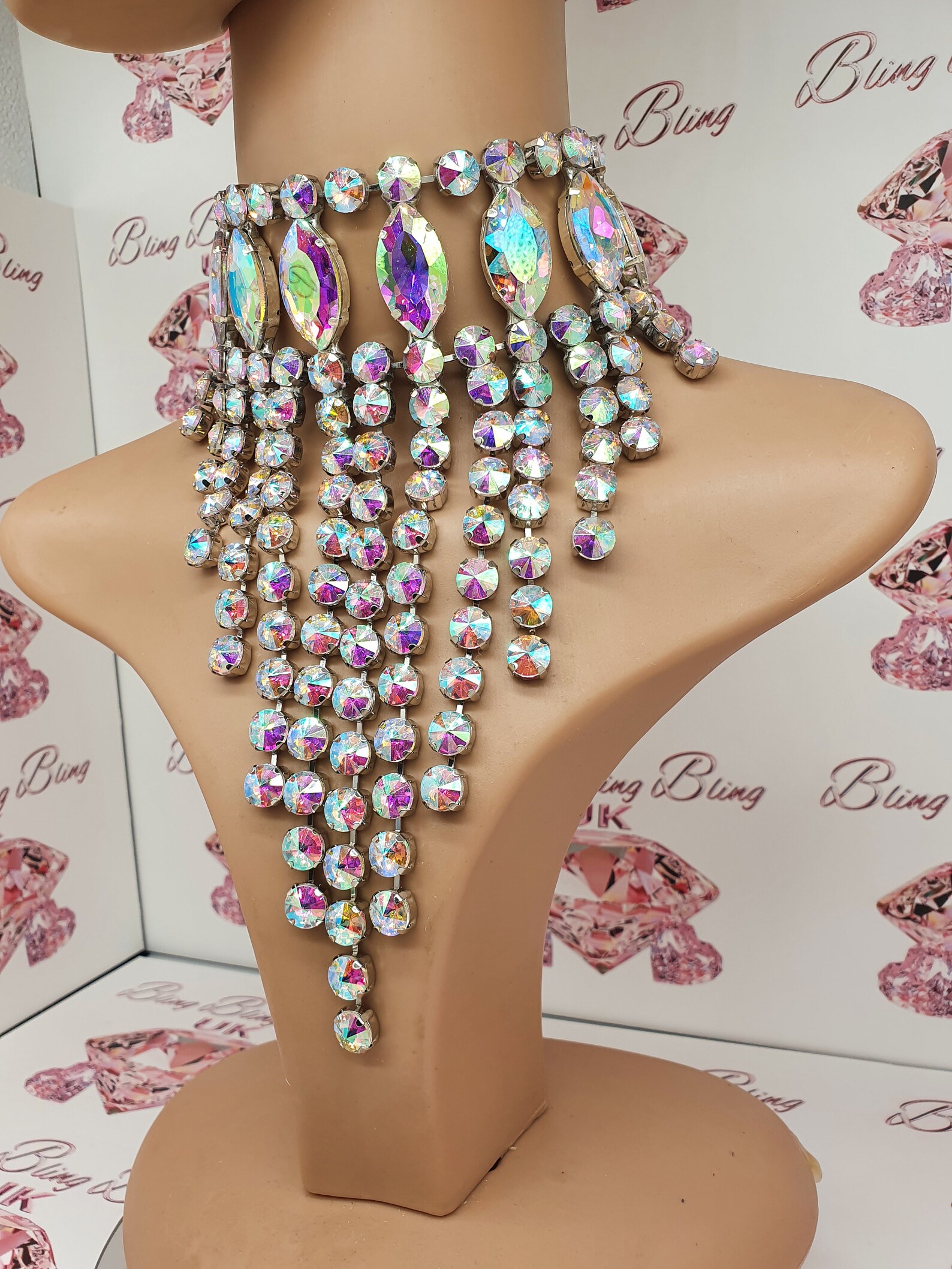 Drag Queen Jewellery Ab Necklace - Etsy UK