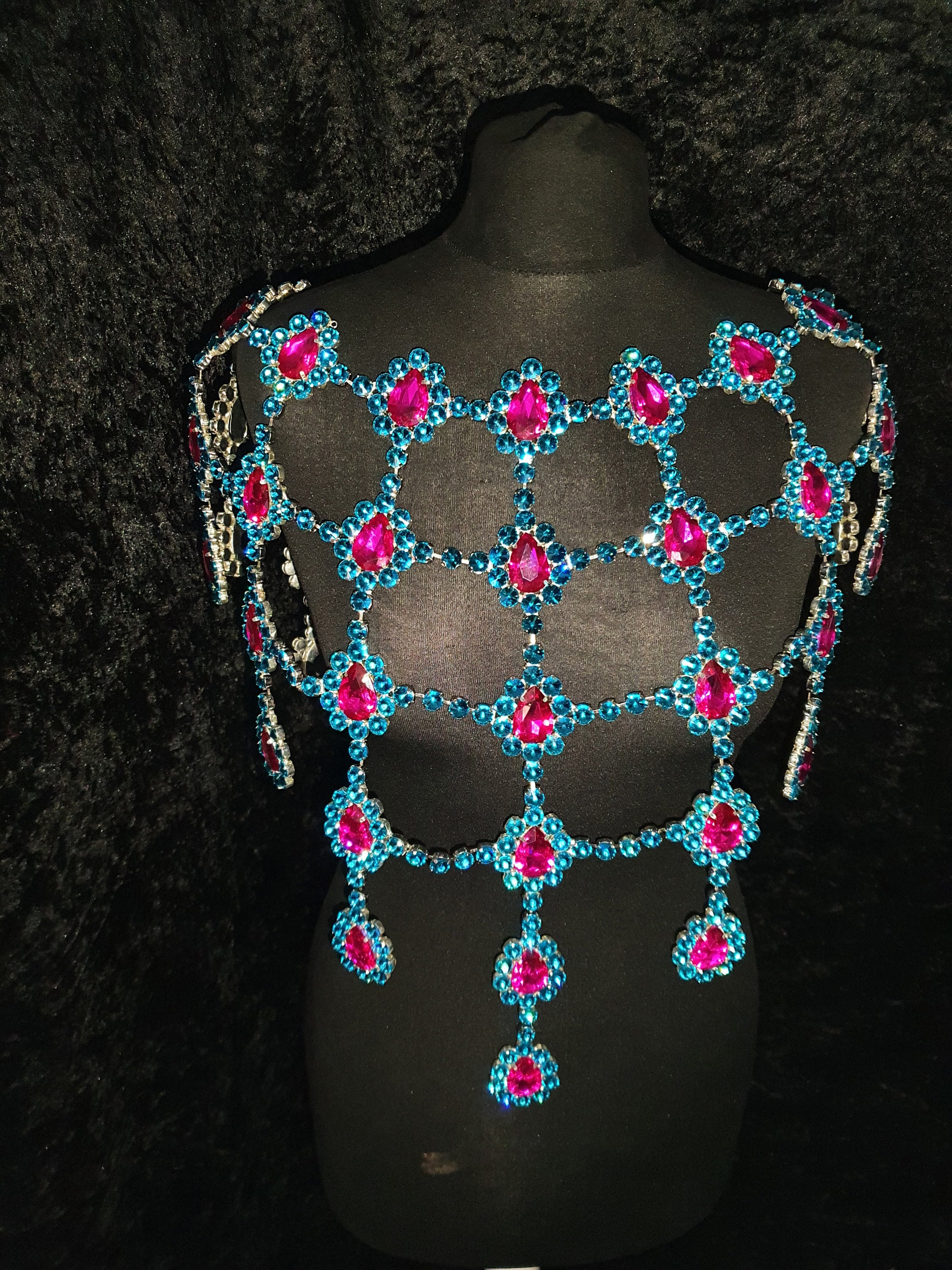 Drag queen jewellery XXL statement piece necklace aquamarine | Etsy