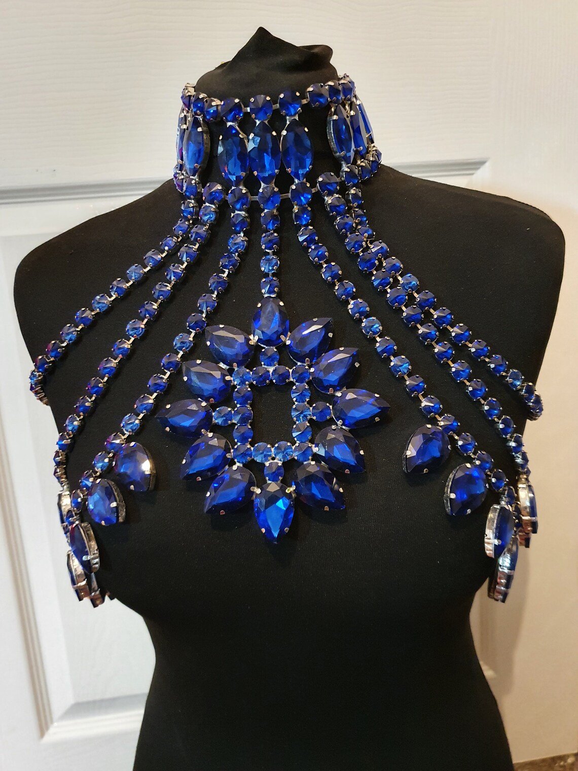 Drag Queen Jewellery Showgirl Harness Sapphire Blue - Etsy