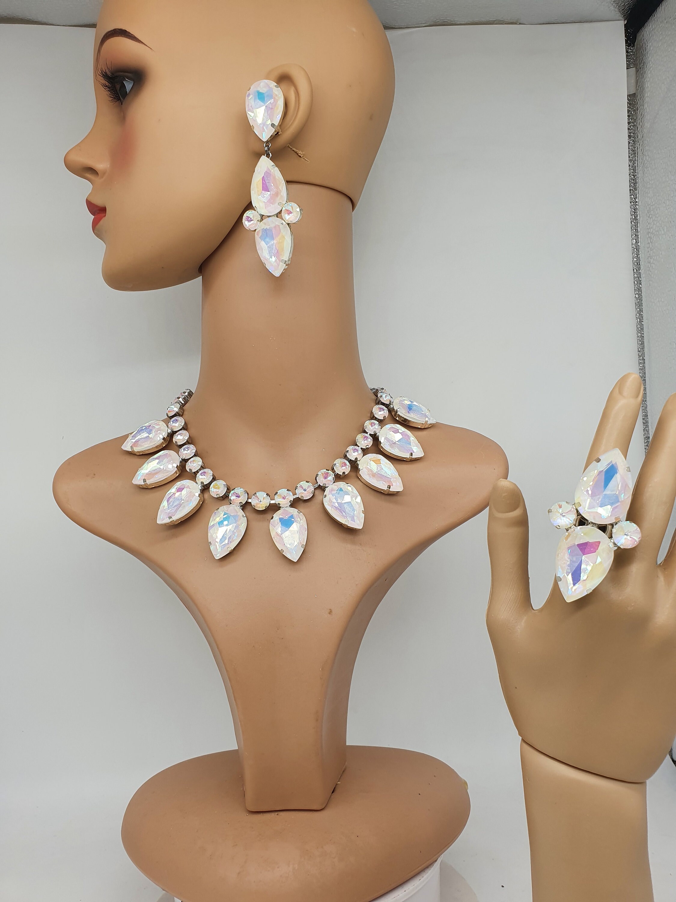 Drag Queen jewellery frost set necklace ring earrings Etsy