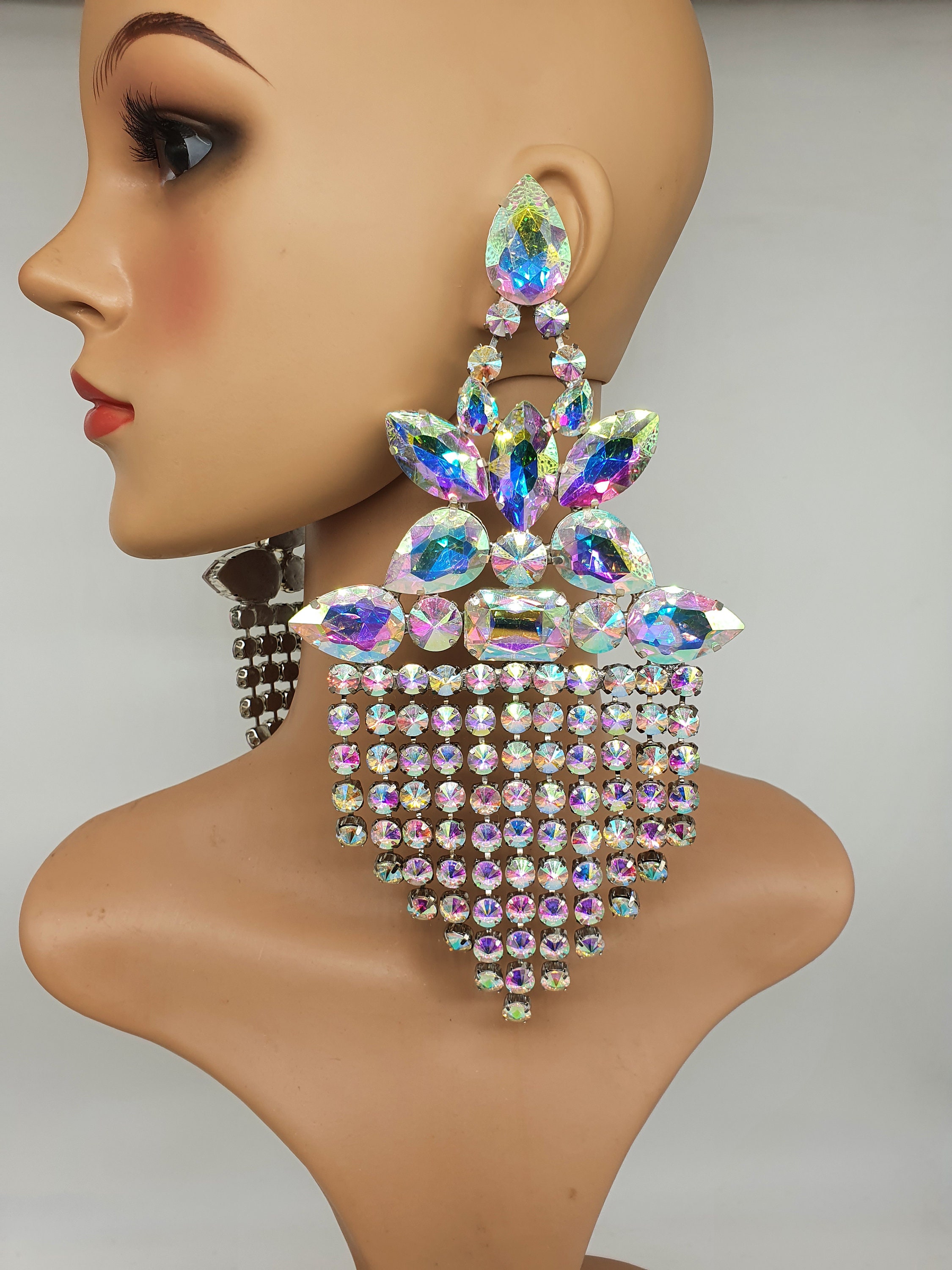 Drag Queen Jewellery XXL Ab Earrings Etsy