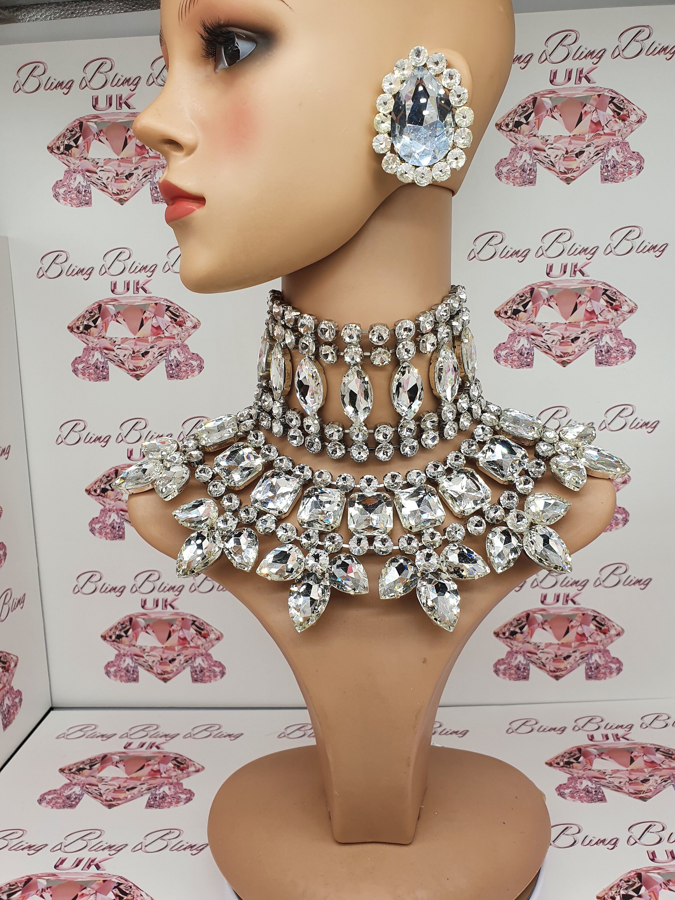 Drag Queen Jewellery XL Clear Statement Full Set - Etsy