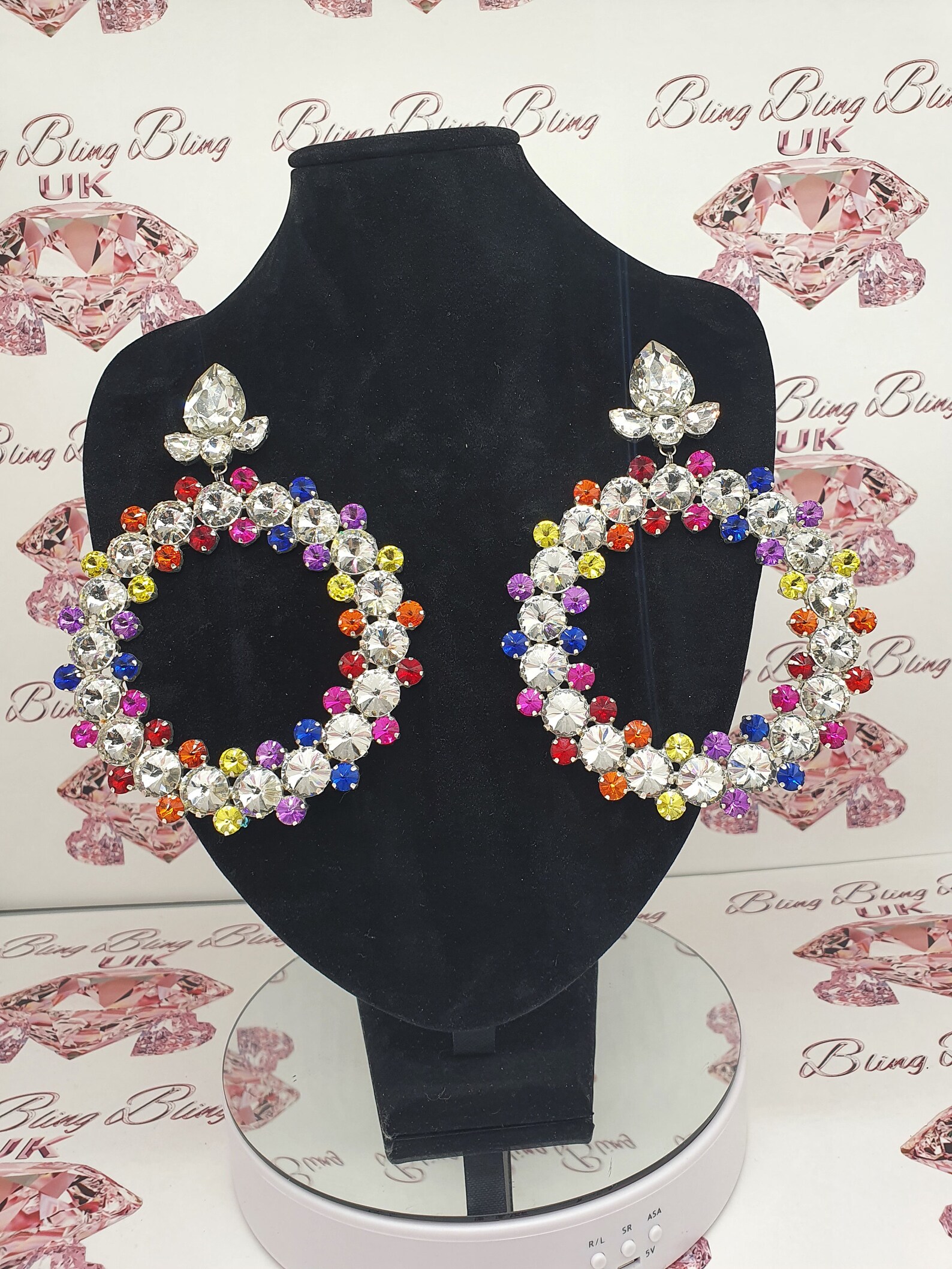 Drag queen jewellery XL multi colour hoop earrings | Etsy