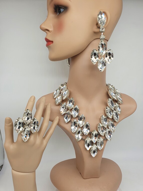 Drag Queen Jewellery Clear Set Necklace Earrings and - Etsy UK