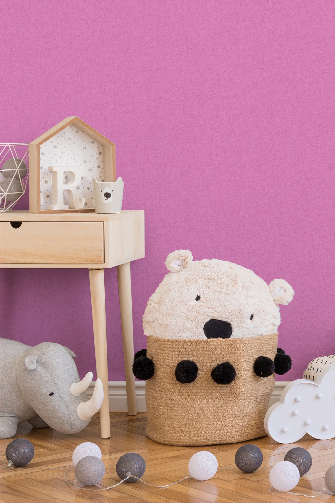 Plain Wallpaper Paste the Wall Wallpaper Pink Universal Etsy