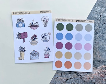 Primavera | Folha de Adesivos - Adesivos para Bullet Journal, Adesivos para Planner, Adesivos para Scrapbook, Adesivos para Diário
