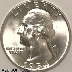 1954 D Washington Quarter Gem Bu Uncirculated 90% Silver
