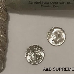 One (1) 1946-1964 Roosevelt Dime Von OBW Roll Edition CHOICE-GEM Bu Unzirkuliert 90% Silber