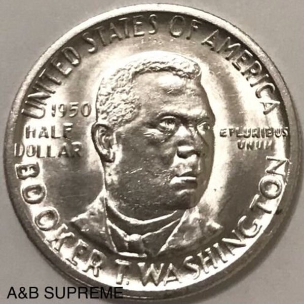 1950 S Booker T Washington Commemorative Half Dollar Gem Bu Uncirculated 90% Silver