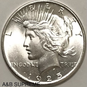 1925 Peace Dollar Gem Bu Uncirculated 90% Silver
