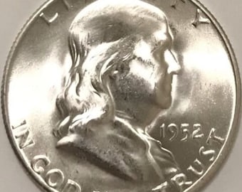 1952年 S フランクリン ハーフダラー ジェム BU 未流通 90% シルバー
