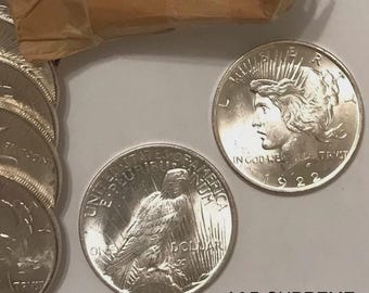 One (1) Peace Dollar From OBW Roll Estate Sale Hoard GEM BU Uncirculated 90% Silver