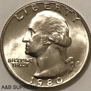 1980 D Washington Quarter Dollar Gem Bu Uncirculated