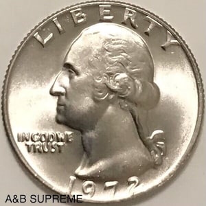 1972 Washington Quarter Dollar Gem Bu Uncirculated