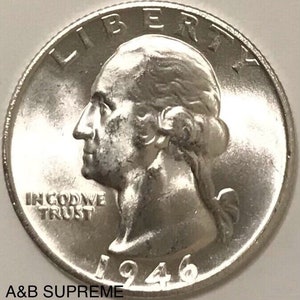 1946 S Washington Quarter Superb Gem Bu Uncirculated 90% Silver