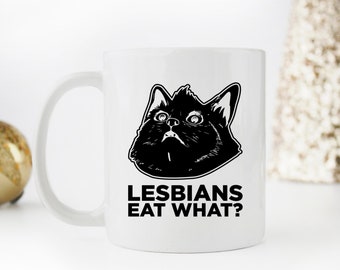 1.6 x 2.25 Inch Aluminum Keychain Lesbians eat what!