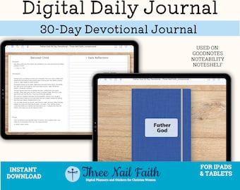 Father God 30 Day Daily Devotional Digital Journal, Christian Faith Journal, Andachtstagebuch, Erfahren Sie mehr über Gottes Liebe, Goodnotes 2023