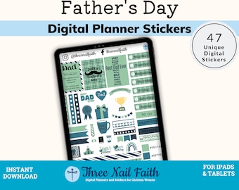 Father's Day Digital Sticker, Christian Stickers For Planners, 2022, Faith Bible Verse, Elements Fils, GoodNotes Pre-cropped Stickers, PNG