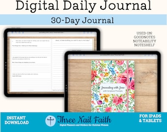 Journaling mit Jesus 30 Tage Digital Journal, Christian Faith Journal, Andachts Journal für Frauen, Goodnotes, Jesus näher kommen 2023