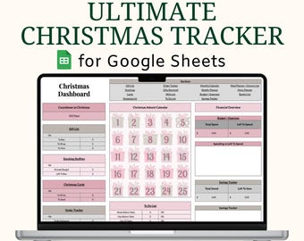Ultimate Christmas Tracker Spreadsheet Google Sheets, Gift Tracker, Card Tracker, Holiday Meal, Holiday Gift Planner Organizer, Gift Budget