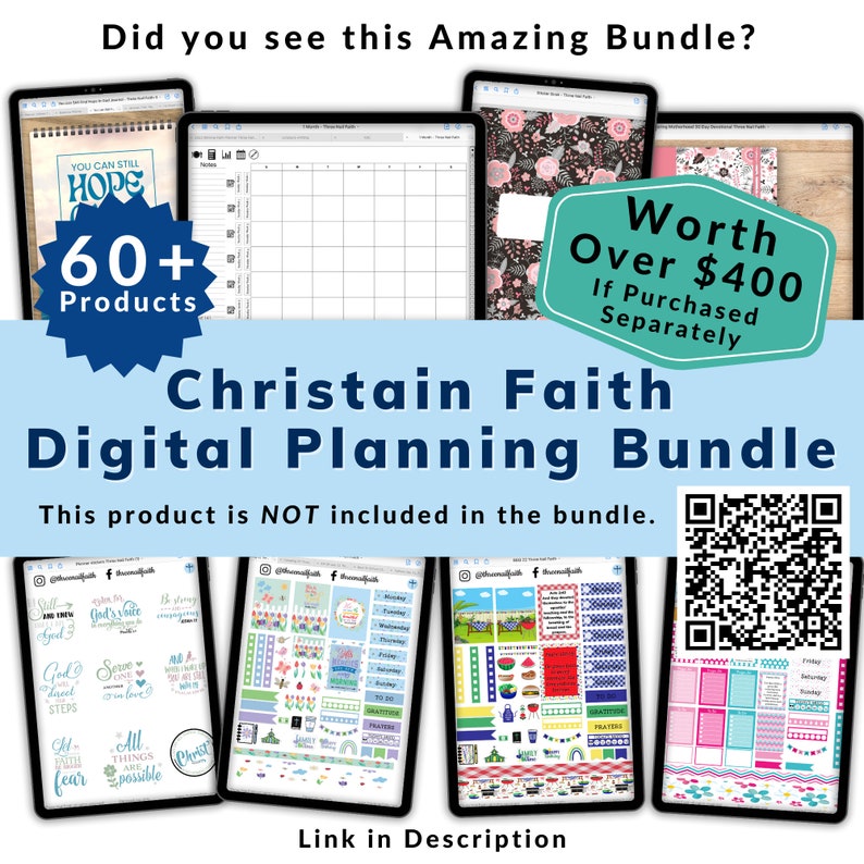 The best deal at Three Nail Faith is the Digital Planning Bundle. 60+ Products in the bundle valued over $400.00 if purchased separately. This product on this page is not included in this bundle Link in the description to check out this amazing deal.