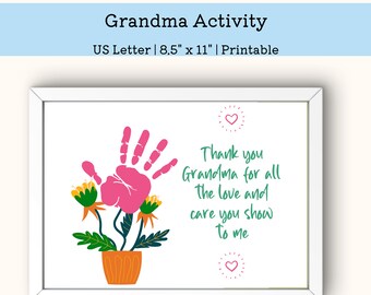 PRINTABLE Grandma handprint Art Craft For Kids, Preschool Activities, Kindergarten, Baby First  Keepsake Handprint