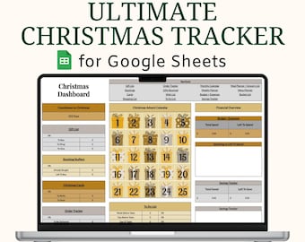 Ultimate Christmas Tracker Spreadsheet Google Sheets, Gift Tracker, Card Tracker, Holiday Meal, Holiday Gift Planner Organizer, Gift Budget