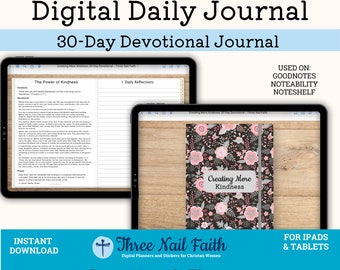 Mehr Freundlichkeit schaffen 30-tägiges digitales Andachtstagebuch, Christian Faith Journal, Andachtstagebuch für christliche Frauen, Goodnotes