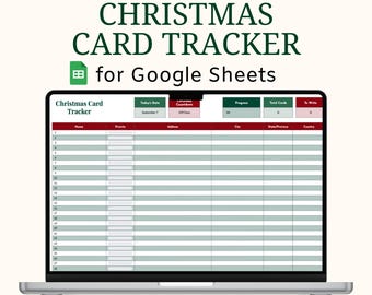 Christmas Card Tracker Google Sheets Spreadsheet, Christmas Card List Spreadsheet, Christmas Card Organizer Spreadsheet, Holiday Planner