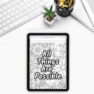 close view of one of the pages in Faith Digital Coloring book with 40 coloring pages