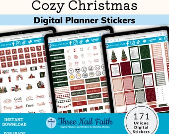 Christmas Digital Planner Sticker Set, Faith Bible Verse, Nativity Family Christian Digital Stickers For Planners, GoodNotes Element, 2024