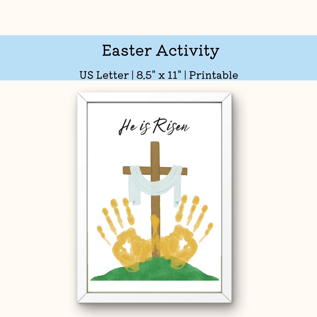 PRINTABLE He is Risen Handprint Art Craft for Kids, Preschool ...
