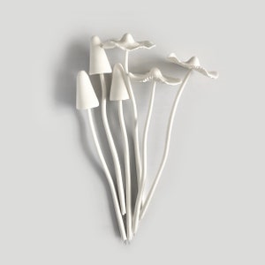 Set de regalo para amantes de la jardinería: 6 estatuas de hongos de arcilla polimérica, decoración de cerámica, caja de regalo de jardinería, adorno de hongo, para interior o exterior.