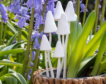 Set mit 5 Polymer Clay Pilz Ornamenten: Handgemachte Gartendekoration