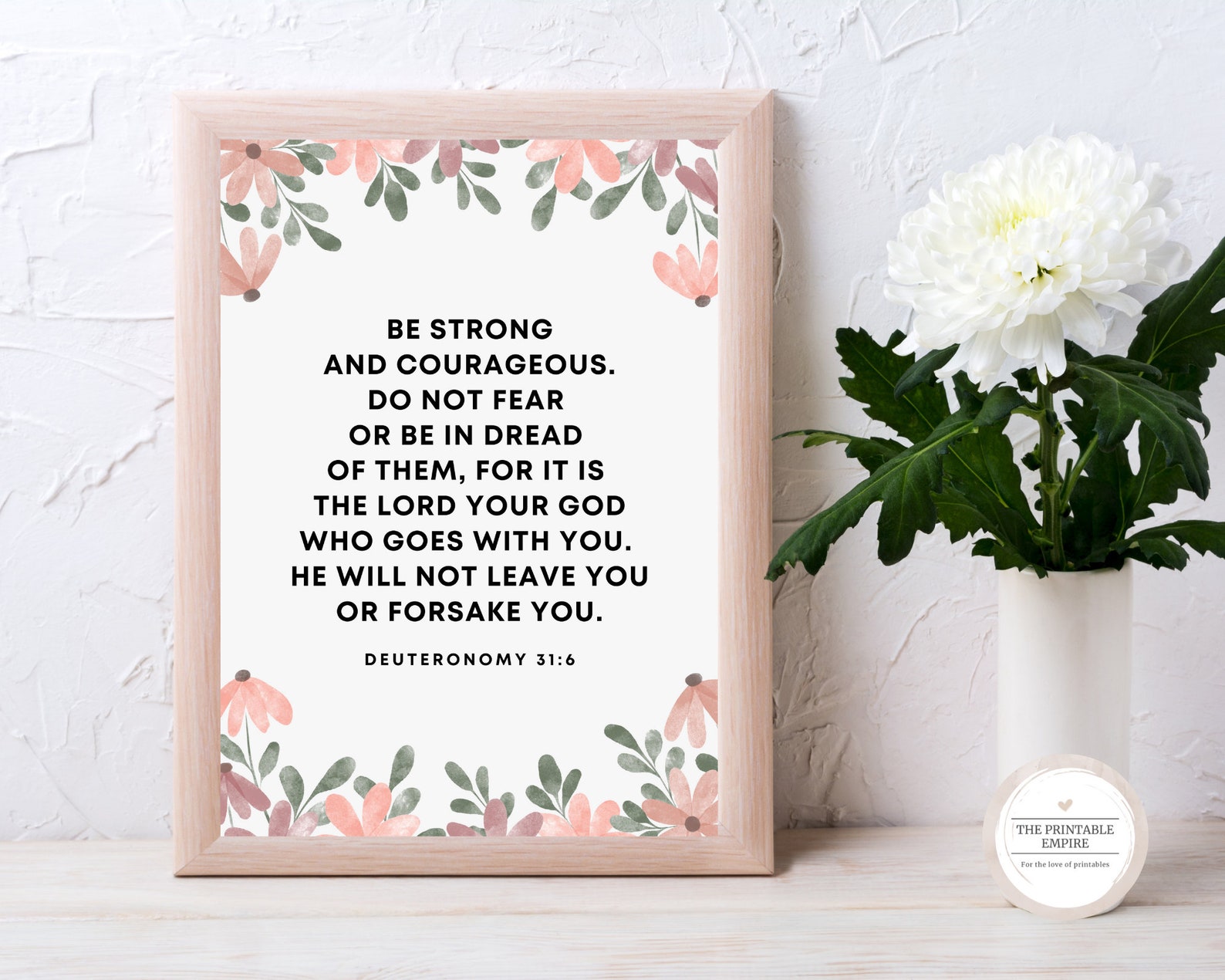 Deuteronomy 31:6 Bible Verse Wall Art Scripture Wall Art | Etsy