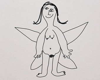 You Do You, Greeting card, body positivity, naked fairy, A6 card