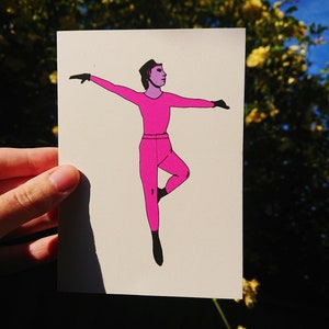 Ballet Boy, dancer, male dancer, diverse humans, A6 greeting card