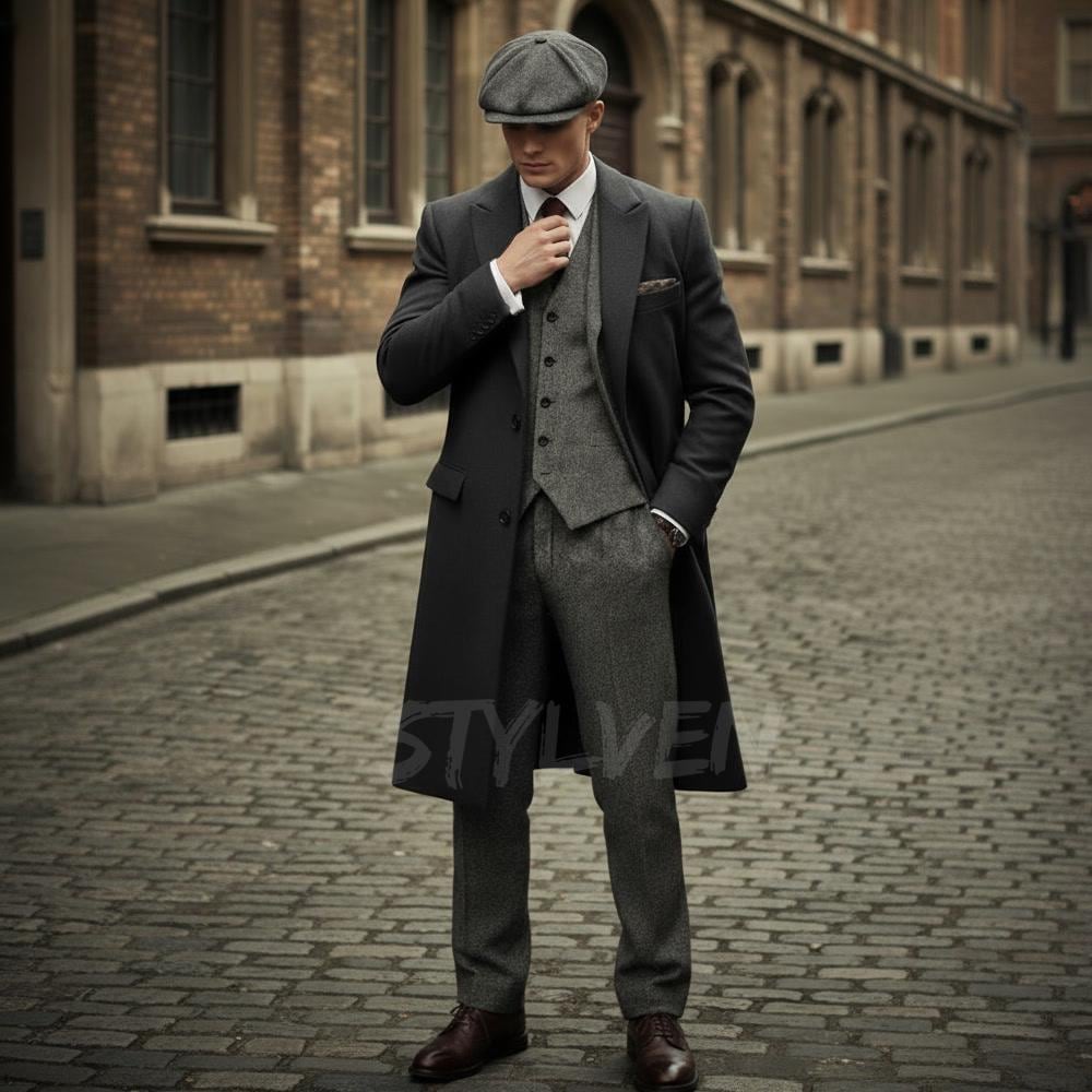 Peaky Blinders Dark Grey Tweed 3pc Suit – Thomas Shelby Inspired