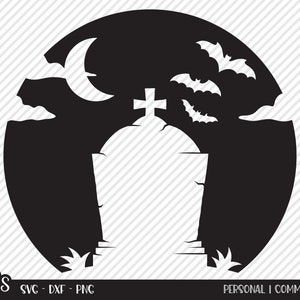 Spooky Tombstone SVG, Cut File, Halloween Shirt Design, Kerkhof Rip Grafsteen, Haunted House Decor, Cross, Cricut, Silhouette, DXF, PNG