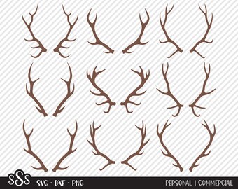 Elk Antler Bundle SVG, Cut File, Outdoor Shirt Design Assets, Rustic Antlers, Bull Horns, Hunting Cabin Decor, Cricut, Silhouette, DXF, PNG